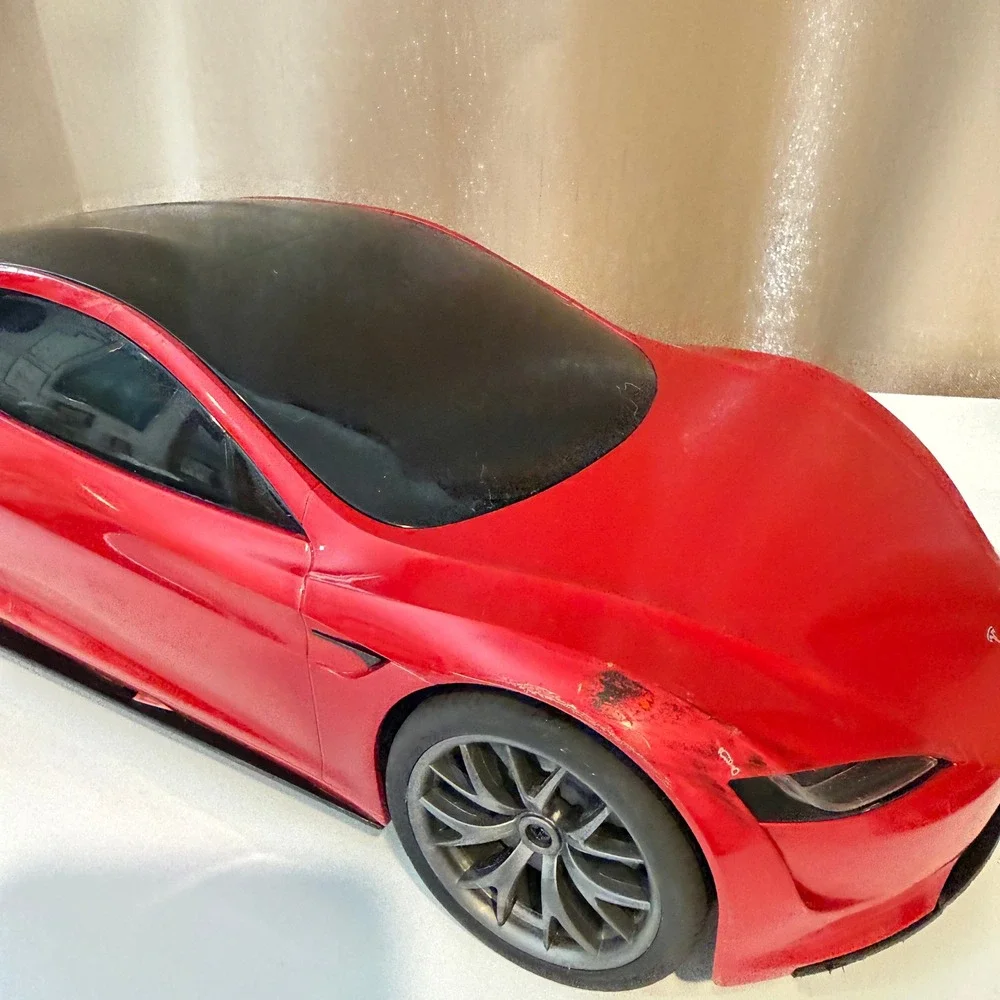 Hot Wheels RC Tesla Roadster Red Electric Sports Car Toy 1:10 Scale No Remote